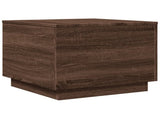 Coffee Table with LED Lights Brown Oak 50x50x40 cm 839874