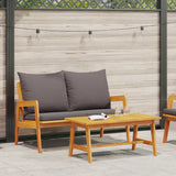Bistro Set with Cushion 2 pcs Oil Natural Solid Acacia Wood 4106462