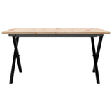 Coffee Table X-Frame 90x90x45 cm Solid Wood Pine and Steel 3282687