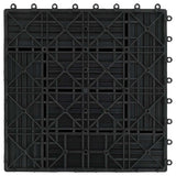 11 pcs Decking Tiles WPC 30x30 cm 1 sqm Black 45026