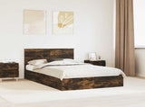 Storage Bed with Drawer Smoked Oak 120 x 190 cm Engineered Wood 3410823
