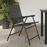 Folding Garden Chairs 4 pcs Melange Grey Steel and Textilene 3157287