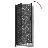 Garden Gate Black 100x200 cm Steel Leaf Design 4100963