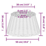 Ceiling Lamp Shade White 50x30 cm Wicker 364371