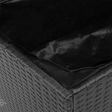Garden Storage Box Black 220x50x54 cm Poly Rattan Acacia Wood 365958