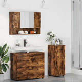 Bathroom Furniture Set with Drawer with Shelf 3 pcs Smoked Oak 3393038