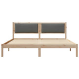 Bed Frame with Headboard Dark Grey 200 x 200 cm Solid Pine Wood 3394229
