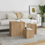 Side Tables 3 pcs Old Wood Engineered Wood 856676