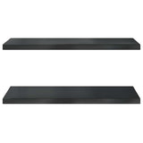 Wall Shelves 2 pcs 75x40 cm Black Stainless Steel 30290