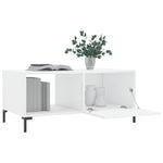 ZNTS Coffee Table High Gloss White 90x50x40 cm Engineered Wood 829214