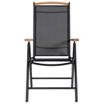 Folding Garden Chairs 4 pcs Aluminium and Textilene Black 41733