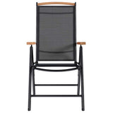 Folding Garden Chairs 4 pcs Aluminium and Textilene Black 41733