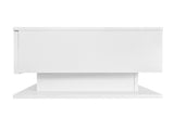 LED Coffee Table, Modern High Gloss Coffee Table, Center Table with Glass, Modern Coffee Table for N605P225557W