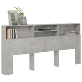 Headboard Cabinet Concrete Grey 220x19x103.5 cm 811902