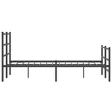 Metal Bed Frame without Mattress with Footboard Black 120x190cm 355380