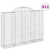 Arched Gabion Baskets 11 pcs 200x30x140/160 cm Galvanised Iron 3146161