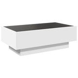 ZNTS Coffee Table with LED White 90x50x30 cm Engineered Wood 847518