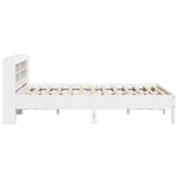 Bed Frame without Mattress White 135x190 cm Double Solid Wood Pine 3306904