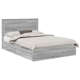 Storage Bed Grey Sonoma 160 x 200 cm Engineered Wood 3410233