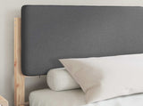 Bed Frame with Upholstered Headboard Dark Grey 140 x 190 cm 877915