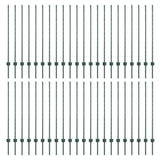 Embedded Fence Post 44 pcs Green 160 cm Powder-Coated Steel 3335921