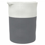 Storage Basket Grey and White 49x65 cm Cotton 358494