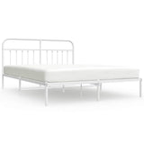 Bed Frame White Powder-coated steel Double Bed Frame 352632