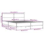 Bed Frame without Mattress Smoked Oak 140x190 cm 3280034