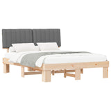 Bed Frame with Upholstered Headboard Light Grey 150 x 200 cm 877479
