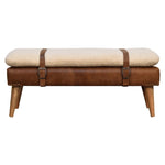 Bouclé Buffalo Hide Leather Bench IN3300