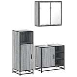3 Piece Bathroom Furniture Set Grey Sonoma Engineered Wood 3300968