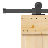 Sliding Door with Hardware Set 80x210 cm Solid Wood Pine 3332767