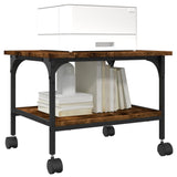 Printer Stand 2-Tier Smoked Oak 50x40x38 cm Engineered Wood 842283
