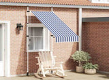 Manual Retractable Awning 100 cm Blue and White Stripes 145829