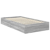 Storage Bed Grey Sonoma 100 x 200 cm Engineered Wood 3412309