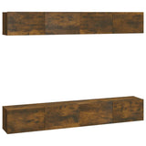 Wall TV Cabinets 4 pcs Smoked Oak 100x30x30 cm 3114195