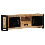 ZNTS TV Cabinet 100x30x35 cm Solid Rough Wood Mango 4013593