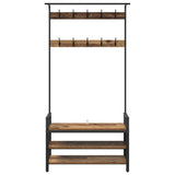 Coat Rack with Shelf Old Wood 95 x 34 x 184 cm Engineered wood 879963
