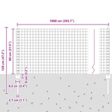 Fence with Posts Green 0.8 x 10 m Steel 3335966