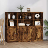 Highboards 3 pcs Smoked Oak Engineered Wood 3185308