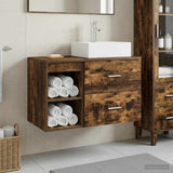 Bathroom Furniture Set 2 pcs Smoked Oak Engineered Wood 3403892