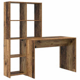 Desk with Shelf Old Wood 138.5 x 55 x 143 cm Engineered Wood 3337255