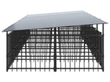 Outdoor Dog Kennel with Roof Steel 11.26 m 3124593