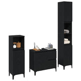 Bathroom Furniture Set with Drawer 3 pcs Black 30 x 30 x 180 cm 3333087