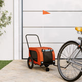 Pet Bike Trailer Orange and Black Oxford Fabric and Iron 94012