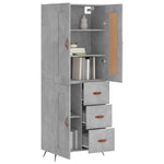 Highboard Concrete Grey 69.5x34x180 cm Engineered Wood 3199981