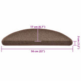 Stair Mats 20 pcs 56x17x3 cm Coffee Brown Half Round 3365785
