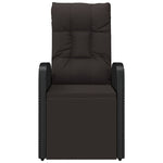 Reclining Garden Chairs with Cushions 2 pcs Black Poly Rattan 319547