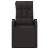 Reclining Garden Chairs with Cushions 2 pcs Black Poly Rattan 319547