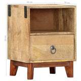 Bedside Cabinet 40x30x52 cm Solid Rough Mango Wood 282744
